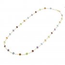 14k Gold Multi Stone By The Yard Necklace (7.25.cts.tw)