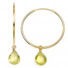 14k Gold Teardrop Briolette Quartz Hoop Earrings (6.0.cts.tw)