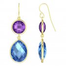 14k Gold Rose Cut Round Gemstone Dangle Earrings (29.0 cts.tw)