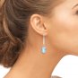 14k Gold Heart-Shaped Blue Topaz Dangle Earrings (2.0.cts.tw)