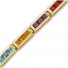 14k Gold Rainbow Color Gemstone Bracelet (9.6.cts.tw)