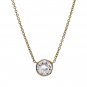 14k Solid Gold C.z Round Solitaire Necklace (1.0.ct.tw)