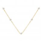 14k Solid Gold C.z By The Yard Necklace (1.25.cts.tw)