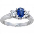 14k Gold Ceylon Sapphire Diamond Ring (1.30.cts.tw)