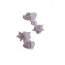 14k Gold Heart-Shaped Star Diamond Dangle Earrings (0.25.ct.tw)