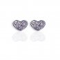 14k Solid Gold Diamond Heart Shape Earrings Stud (0.08.ct.tw)
