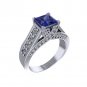 14k Gold Square Tanzanite Diamond Ring (1.55.cts.tw)