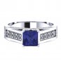 14k Gold Square Tanzanite Diamond Ring (1.55.cts.tw)