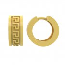 14k Solid Gold Cuddlie Greek Design Huggie Earrings (6.0.gr.tw)