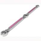 14k Gold Antique Look Pink Sapphire Diamond Bracelet (5.47.cts.tw)
