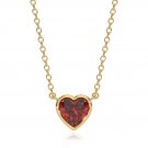 14k Heart-Shape Garnet Solitaire Bezel Necklace (1.0 ct.tw.)