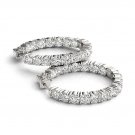 14k Gold Round Diamond In And Out Huggie Earrings (3.44.cts.tw)