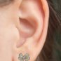 14k Solid Gold Diamond Mini Bow Earrings Stud (0.12.ct.tw)