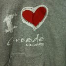 Youth Hanes Gray "I Love Creede Colorado" Sweatshirt Hoodie Size M (10-12) NWOT