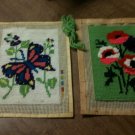 Lot of 2 Vintage Completed Cross Stitch Pieces - Ready to Frame