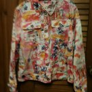LH Sport Cute Pink Print Design Lightweight Button Front  Jacket Top - Size M -