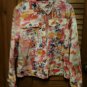 LH Sport Cute Pink Print Design Lightweight Button Front  Jacket Top - Size M -