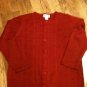 Alfred Dunner Patterned Deep Burgundy L/S Cardigan with Cutwork -Size Large