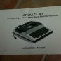 Apollo 10 Royal Electric Portable Typewriter Instruction Manual - 1950's ??