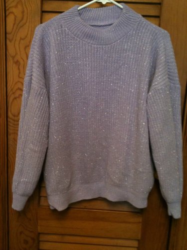 Lovely Lavender with flecks of Silver Pullover L/S Sweater - Size lX
