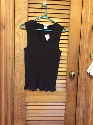 Dark Brown Stretch Old Navy Tank Shell Blouse Top NEW with Tags  XLarge