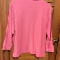 White Stag Textured Button Front 3/4 Sleeve Pink Top Blouse - Size Large EUC