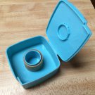 Vintage Tupperware Blue Label Dispenser w/Labels For Freezer/Fridge Containers