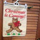 2 -"Christmas is Coming" Cotton Drawstring Gift/Decoration Bags 12.4" x 16" 2 -"Christmas is Coming" Cotton Drawstring Gift/Decoration Bags 12.4" x 16"