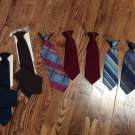 8 Boys Clip on Ties 10,12,14" Various Lengths Colors- 2 w/pocket Handchiefs