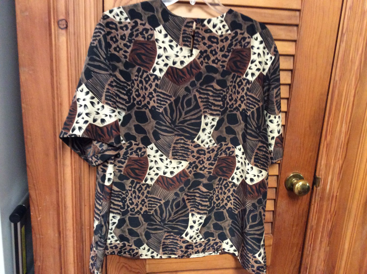 Southern Lady Cheetah Animal Jungle Print Blouse Top S/S size 16