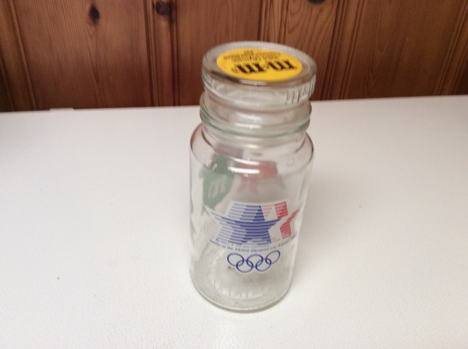 VINTAGE M&M's Commemorative Collectible Glass Jar w/Lid 1984 from L.A