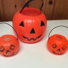 Vintage Plastic Orange Jack O Lanterns Trick or Treat - 1-8", 2-4" Tall Vintage Plastic Orange Jack O Lanterns Trick or Treat - 1-8", 2-4" Tall