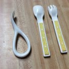 Vintage Plastic Melamine Baby Fork and Spoon Set, Easy Grip Spoon Vintage Plastic Melamine Baby Fork and Spoon Set, Easy Grip Spoon