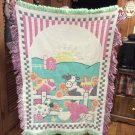 Farm Life Cow Rooster Sheep Cat Duck Reversible Heavy Cotton Afghan Throw