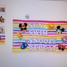 Disney Emoji Premium Beach Towel with Bag With  Mickey, Minnie, and Stitch
