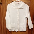 Women's Covington white Button front Cardigan Sweater Jacket XL/XG