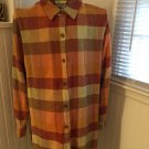 Women's Coldwater Creek Size S Small Multi-Color Red Orange Linen Blend Top Women's Coldwater Creek Size S Small Multi-Color Red Orange Linen Blend Top