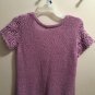 Ladies Willi Smith Lavender Crocheted Short Sleeve Cardigan Sweater Size Large