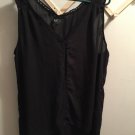 Miss Lili Sleeveless V-Neck Black Lace Trim Top Blouse 1X