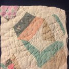 Vintage Antique Hand Pieced Hand Quilted Quilt Square 8x9" Crafts Frameable