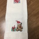 Heritage Collection Charles Craft 100% Cotton Cross Stitch Bear Towel Christmas