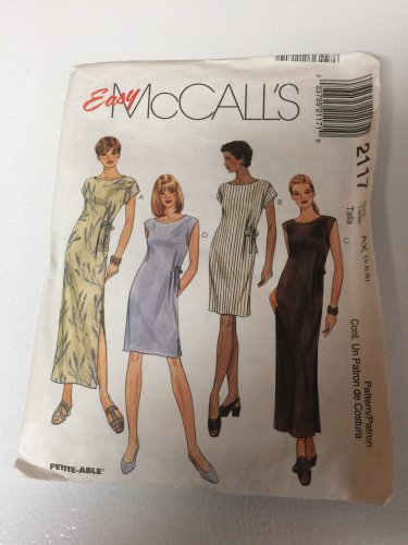 VINTAGE EASY McCALLS' PATTERN MISSES DRESS IN TWO LENGTHS # 2117 SIZE AX 4-6-8