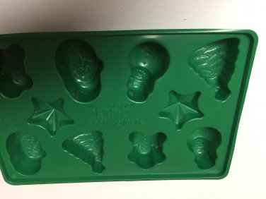 NEW Christmas Jello Jigglers HAPPY HOLIDAYS Green 10ct Mold w/Jigglers Recipe Card