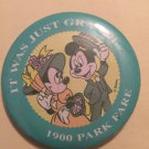 Vintage Disney Mickey and Minnie Pin Button 1900 Park Fare It Was Just Grand