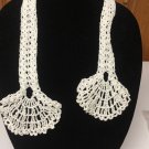 Vintage Hand Crocheted Ladies Bow Tie Scarf Ascot Necklace Collar