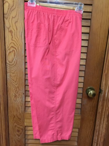 Southern Lady Coral Capri Pants Size 16 Elastic Waist