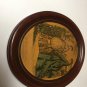 Vintage La Mode Illustree Victorian Women Print in Wooden Oval Frame