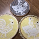 Set of 3 Hand Crafted Vintage Rooster Ducks Wall Hangings