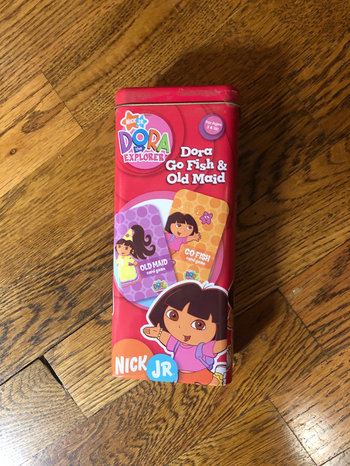 Collectible Disney Dora The Explorer, Go Fish & Old Maid Card Empty Tin (NO Cards)