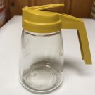 Vintage Federal Housewares Glass & Gold Lid Syrup Sugar Dispenser Jar